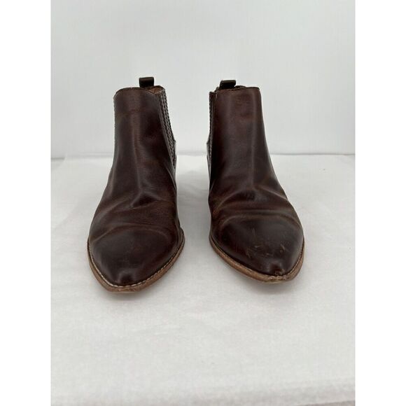 Madewell Chelsea Bonham Boots Size 8.5 Brown Pull On  Pointed Toe Leather Shoe - Picture 2 of 9